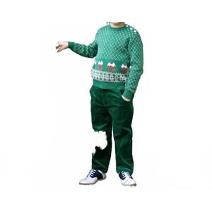 NEW RACHEL RILEY christmas pudding sweater in green